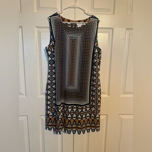 Monroe & Main Black and Brown Geometric Mini Dress